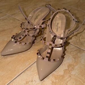 Valentino Women's Taupe Studded Heels